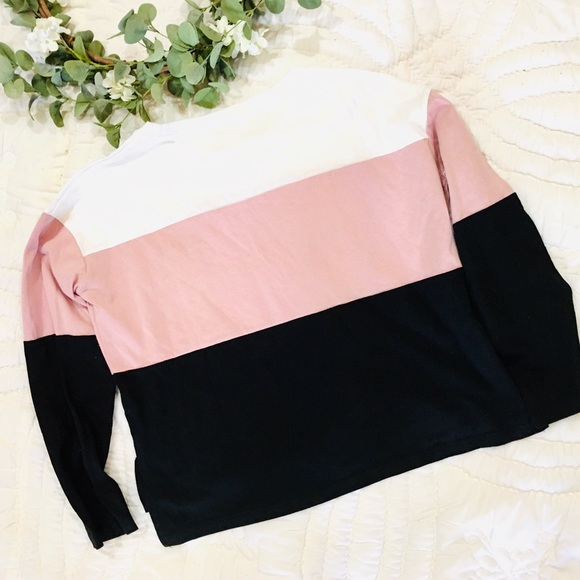 Stripes striped shirt colorblock color pink - Picture 2 of 3